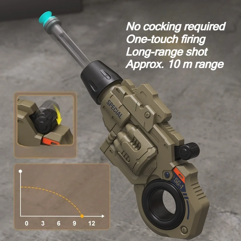 Fidget Spinner Ring EDC Launcher Mini Blaster 2 Stück mit 6 Saug-Darts Stressabbau Interaktives Lernspielzeug Geschenk für Kinder