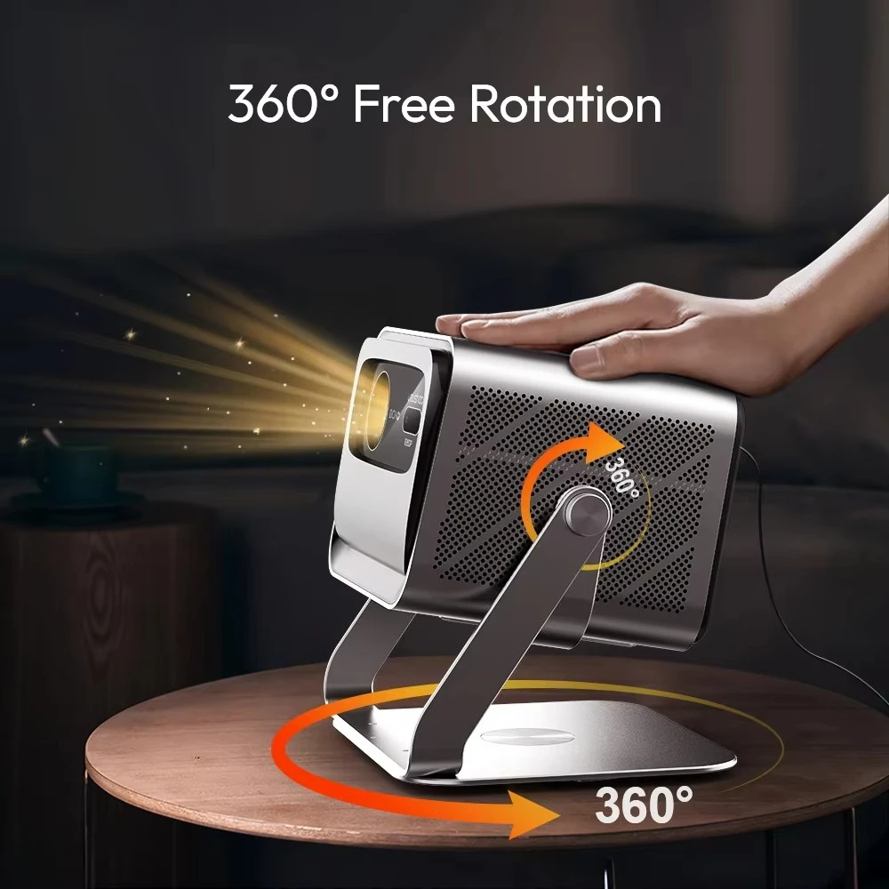 4k Projector Full Hd 2200 Lumens 3d Android Home Theater DLP Mini Portable  With 360 Degree Stand Smart Pico Beamer Free