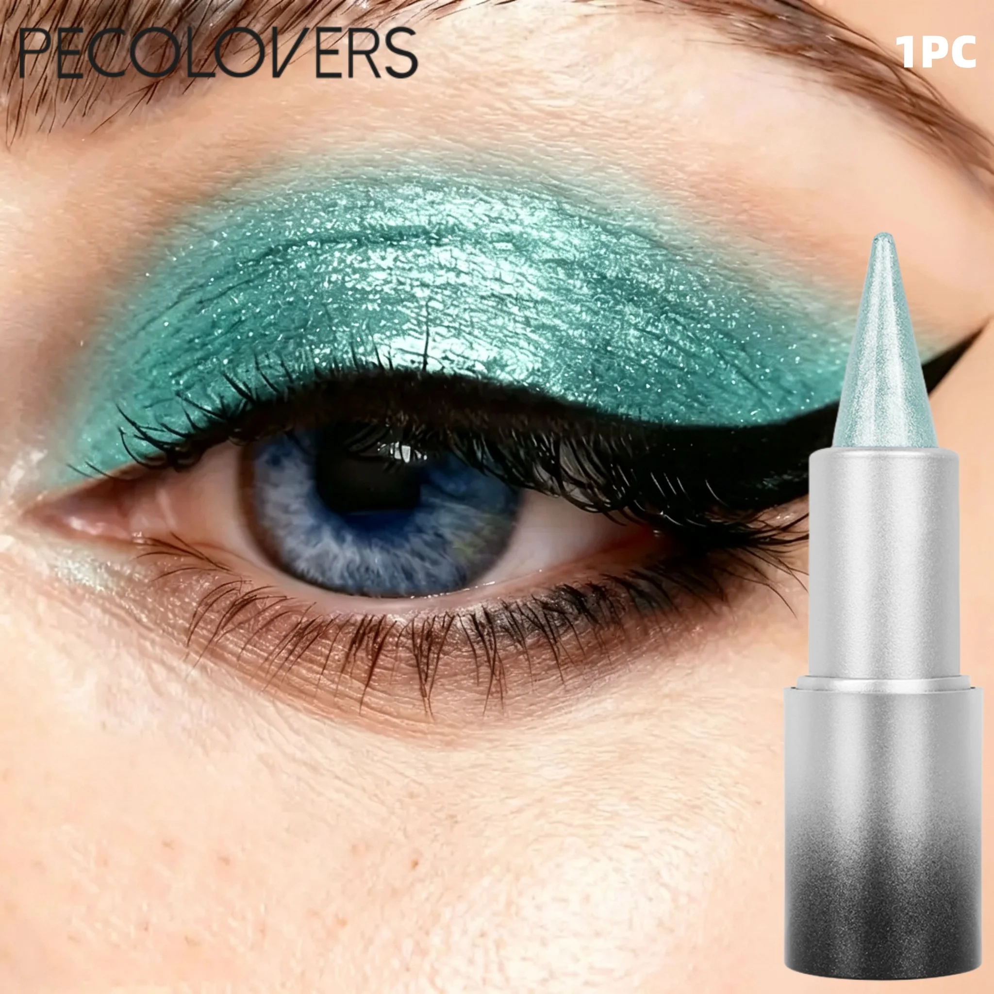 1 PC Glitter Eyeshadow Stick Creamy High-Pigment Shimmer Crayon, Metallic Sparkle Eye Makeup Great for Halloween Looks