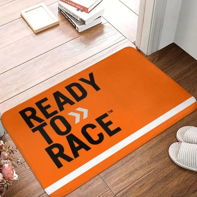 Ready To Race Crystal Velvet Door Mat, Anti-Slip Garage Floor Mat for Motorbike Parking, Oil Absorbent, Racing Style Decor