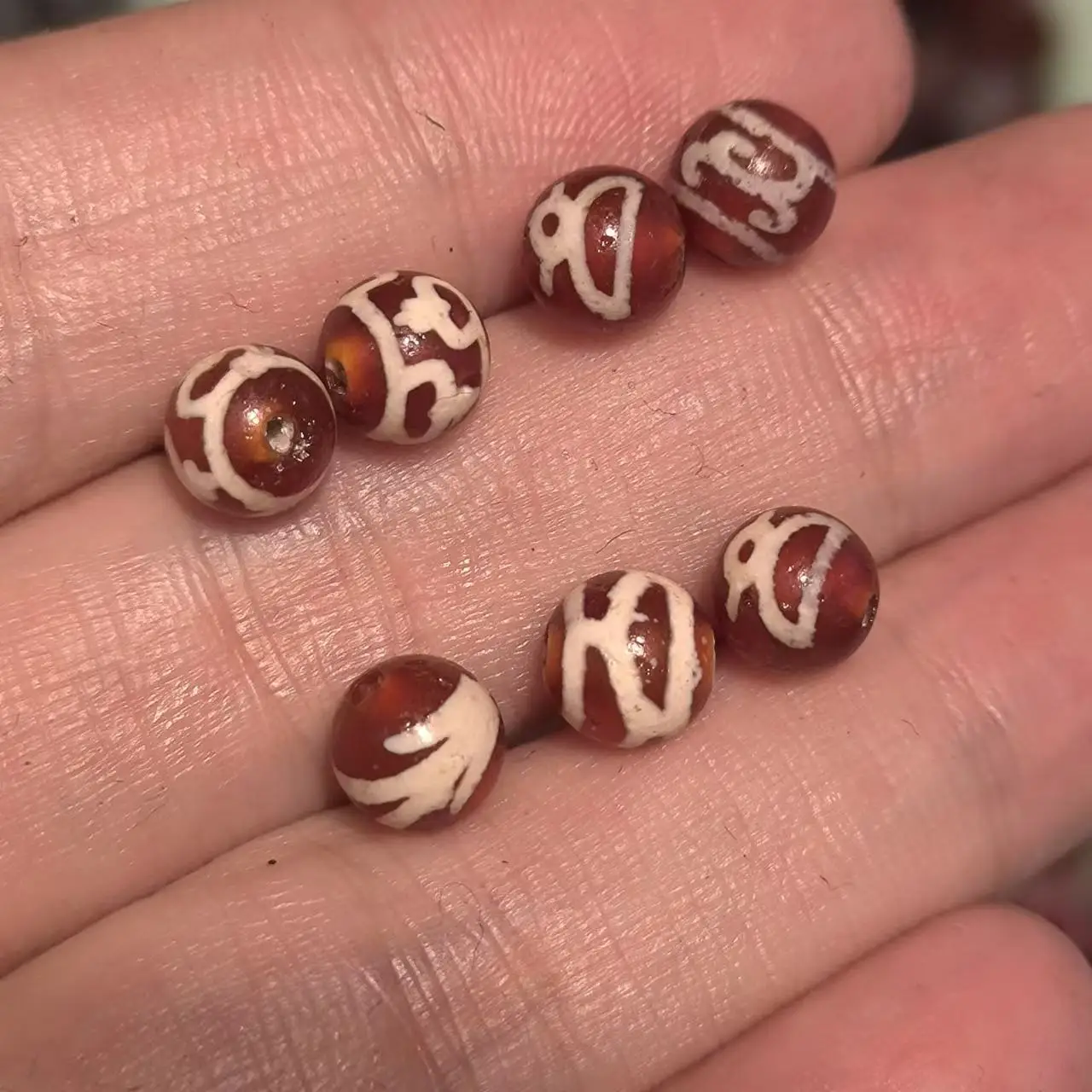 

200pcs/lot natural old agate dzi Mini beads red Multiple patterns Ethnic style Accessories collection jewelry wholesale diy taki