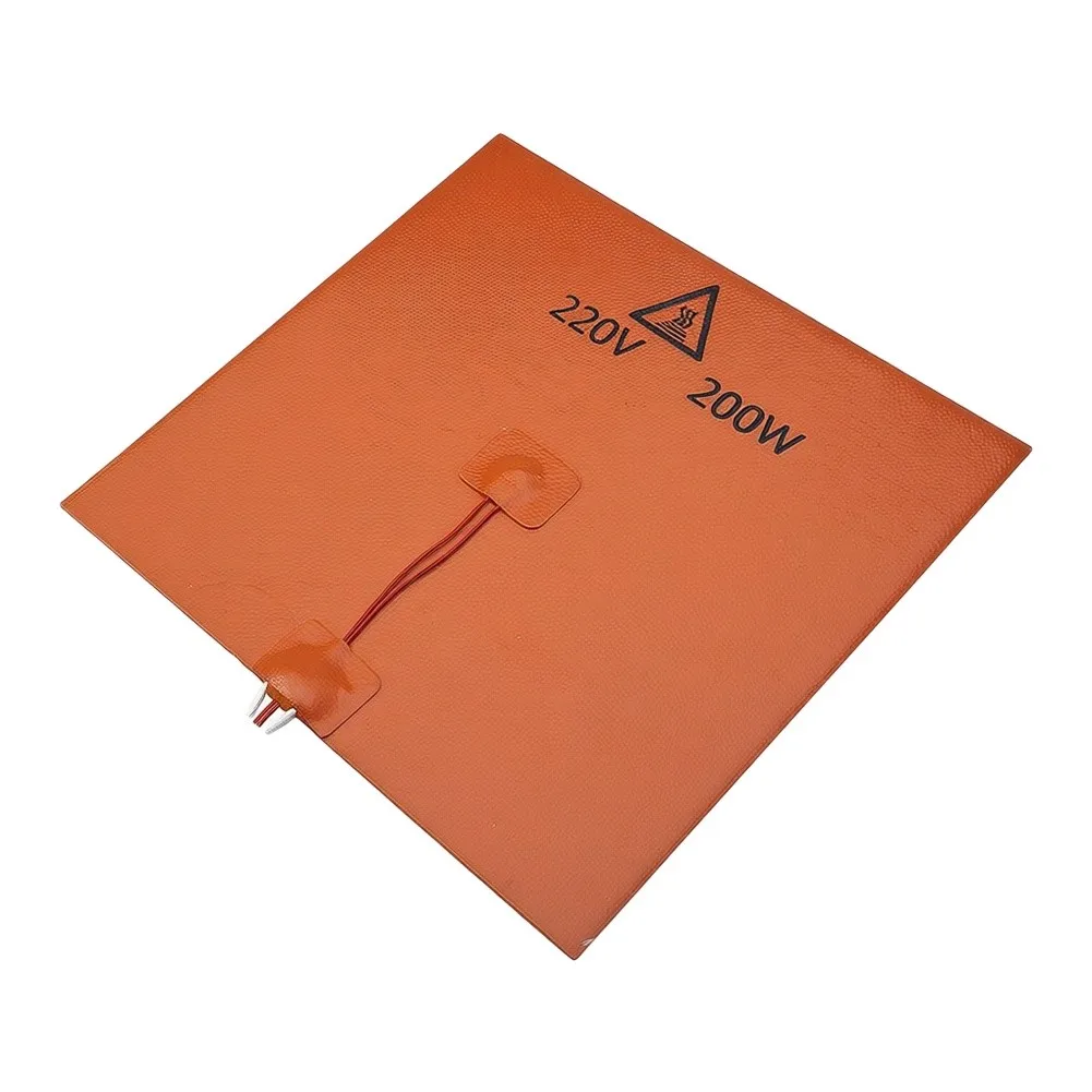 Orange Silicone Heating Pad 200x200mm 200C Fast Heat Self Bed Mat For 3D Printer Hot Plate Industrial Lab Equipment