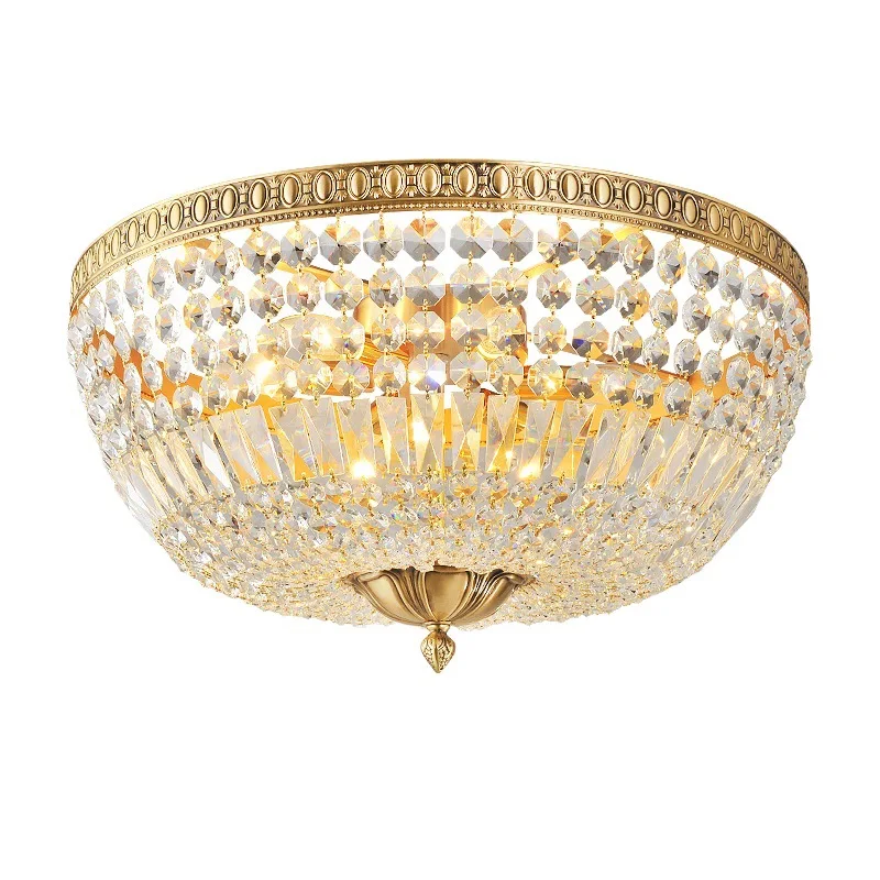 

French, retro, crystal, bedroom, ceiling lamp, round, American, light luxury, guest room, balcony, aisle, entrance