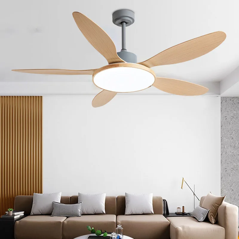 56 Inch Big Size Ceiling Fan Ventilator with LED Light and Remote Controller 5 Blades Variable Copper DC Motor Reverse Function