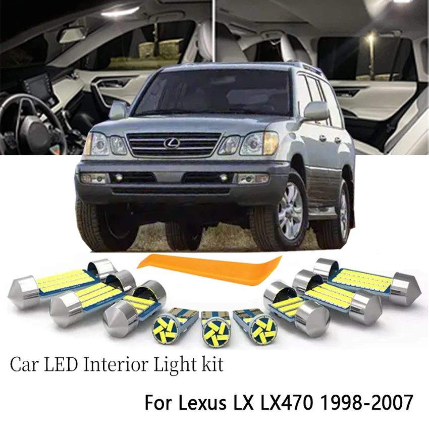 17Pcs For Lexus LX470 1998 1999 2000 2001 2002 2003 2004 2005 2006 2007 LED Interior Light Bulb Kit Car LED Trunk Vehicle Lamp