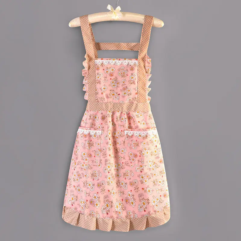 Cooking Apron Adjustable Floral Print Apron Kitchen Apron Vintage For Gardening Baking Kitchen
