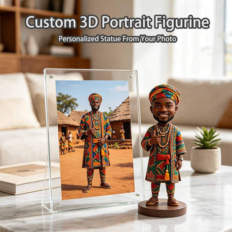Custom 3D Printed Portrait Figurine Personalized Photo Mini Figure Custom Handmade Statue Memorial Gift