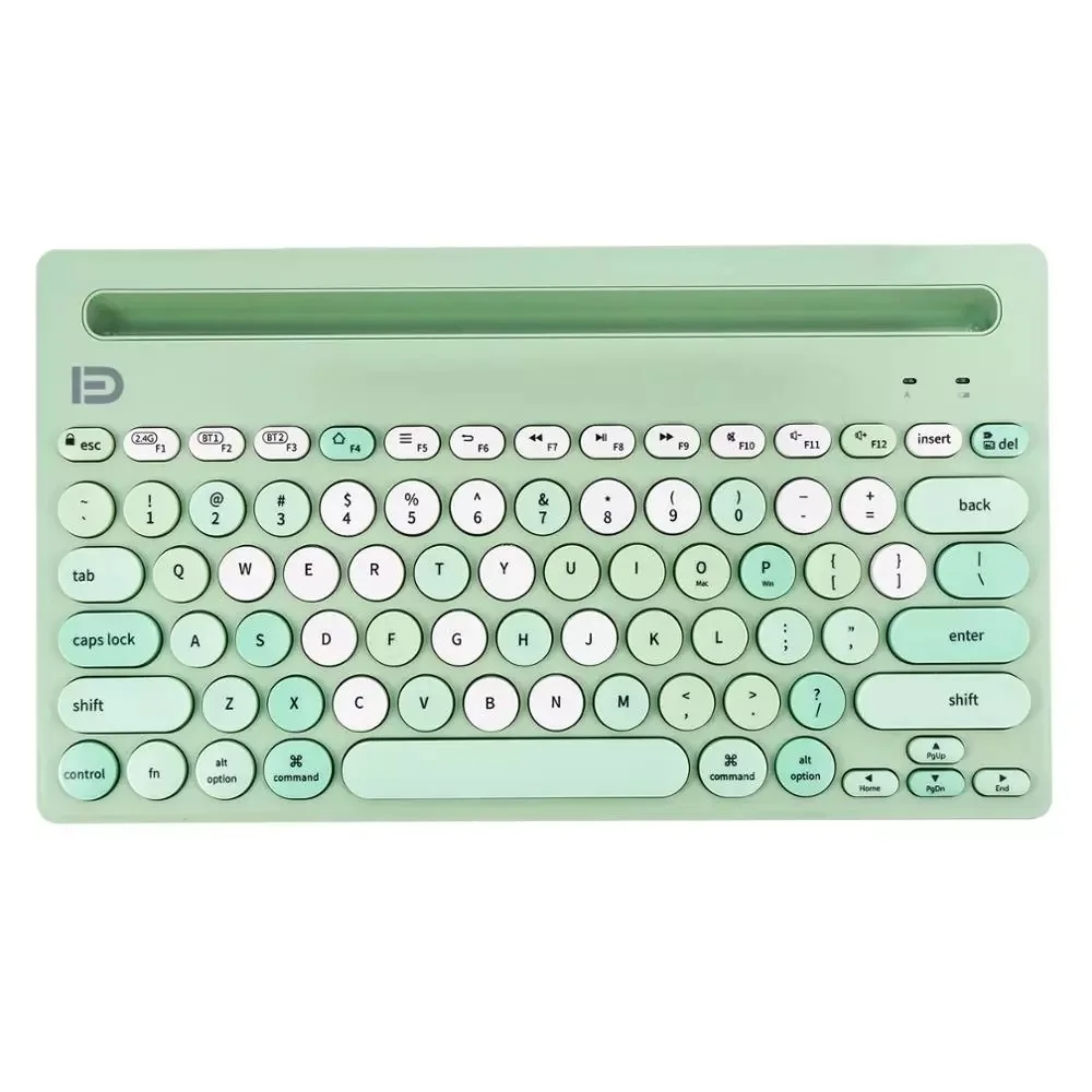 Bluetooth 2.4G wireless silent keyboard, Portable typewriter, FD round keyboard, for tablet, PC and Smartphone