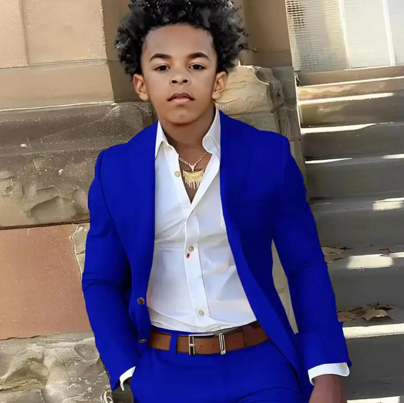 Casual Boys Suit Wedding Formal Clothes Holiday Tuxedo Light Green Jacket Pants 2 Piece Set Party Blazer Kids Custom Outfit