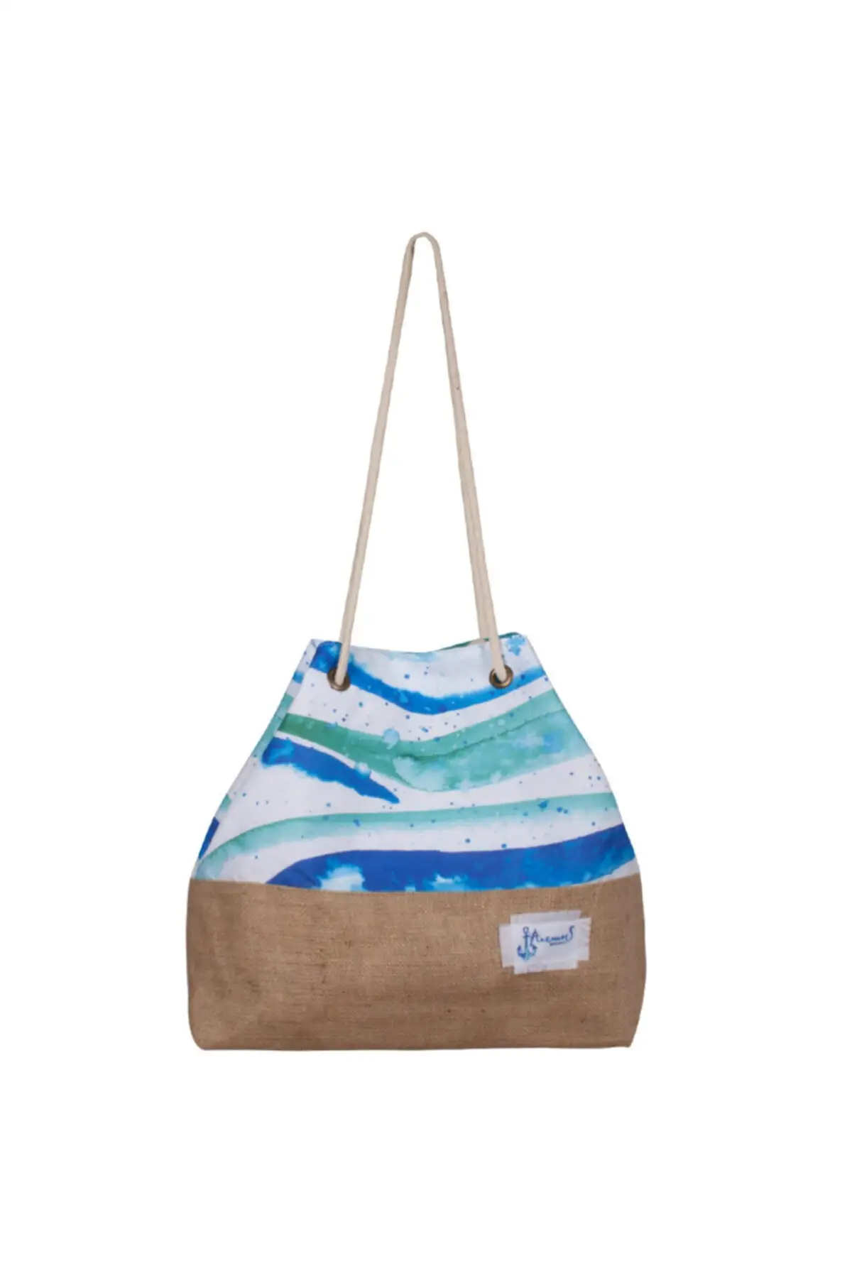 Wave Jute Beach Bag Solid Color Wild Casual Hot Summer From Shoulder Picnic Bag Good Quality Useful High Capacity Trend Fashion Home