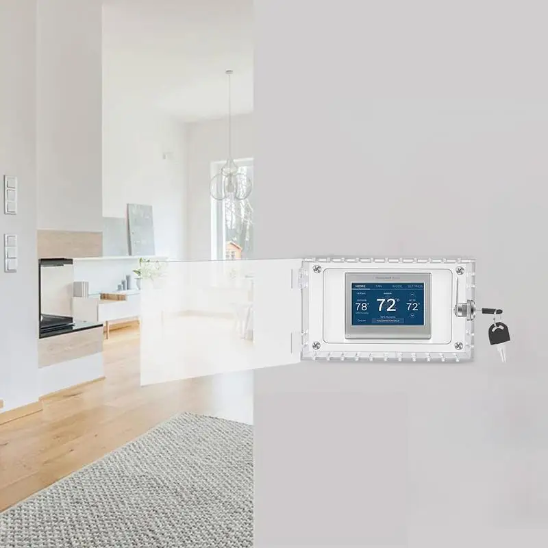 Thermostat Lock Box With Safety Lock Combination Lock Clear Box Universal Large Wall Mounted Thermostat Guard Protector Cover
