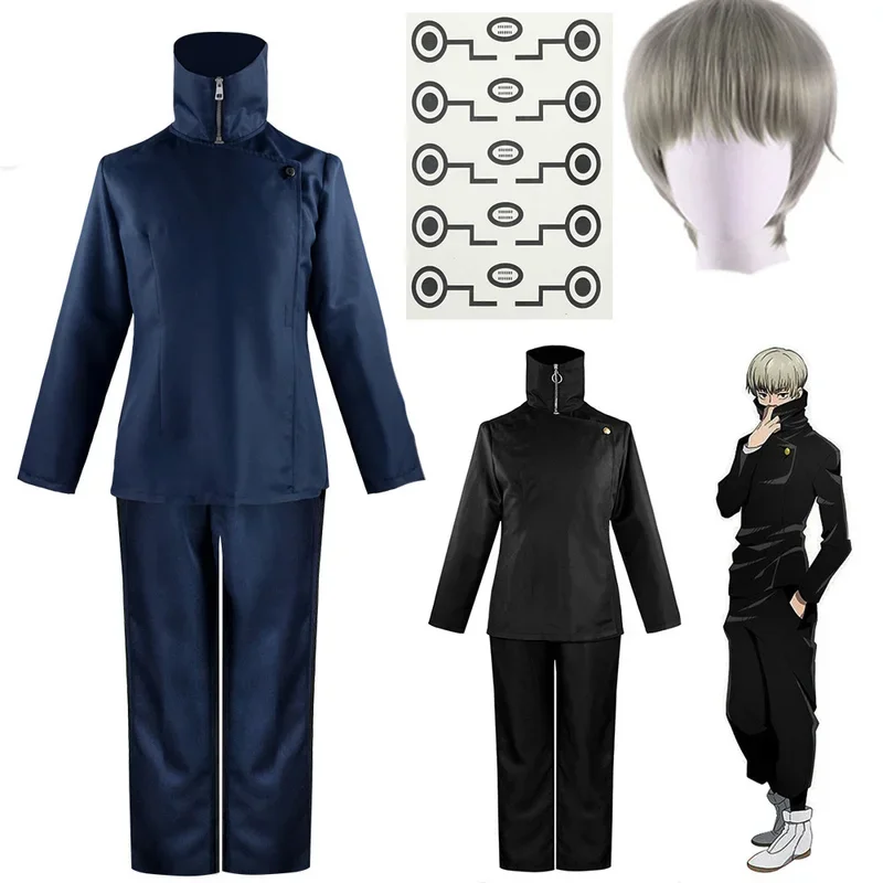 Anime School Top Kaisen Tatoo Pants Jujutsu Uniform Party Costume Inumaki Halloween Toge Wig Cosplay