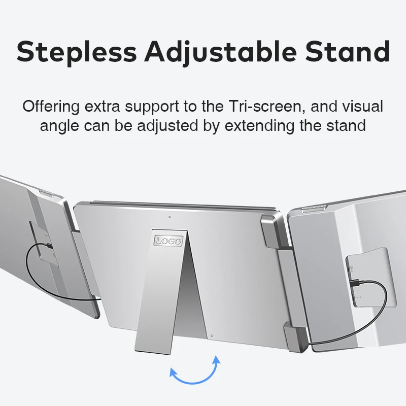 Hot Sale Laptop Screen Extender 2026 High Quality Adjustable Base Bracket Flicker Free Portable Triple Screen Monitor