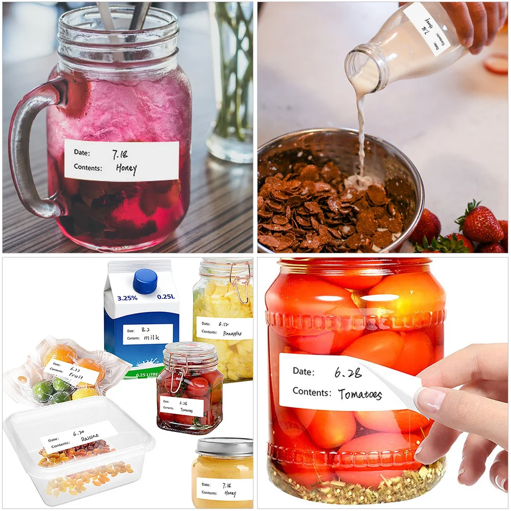 Etichette classificate premium per adesivi con data da 500 pezzi per etichettatura di stoccaggio per ufficio da cucina Etichetta adesiva impermeabile Categoria scrivibile