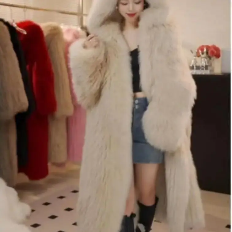 2024 Autumn New Age Reducing Thick Coat for Women Autumn/Winter Fashion Long Edition Eco-friendly Fox Fur Grass Coat for Women