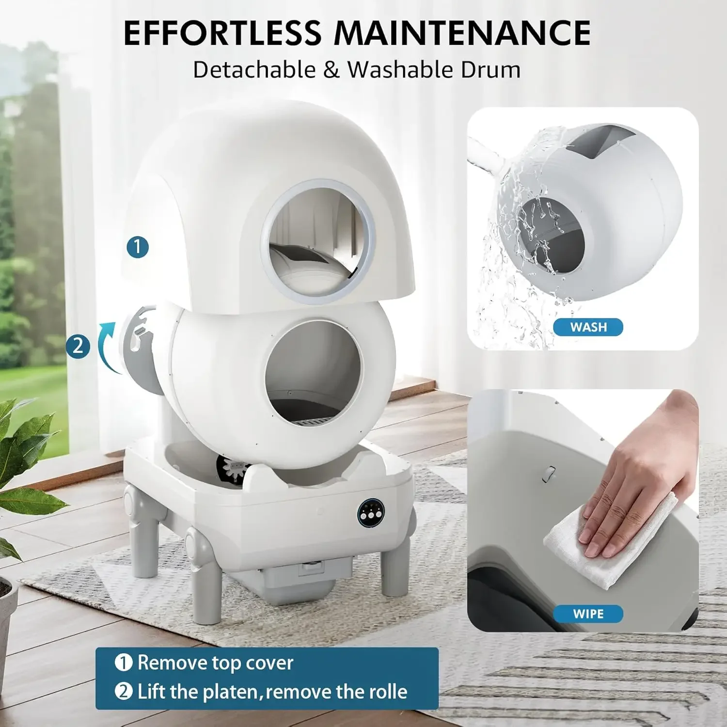 New Discount Smart Cat  Box Large Cats Self-Cleaning Odor Removal Wifi App Control New Style Foldable PP  Box