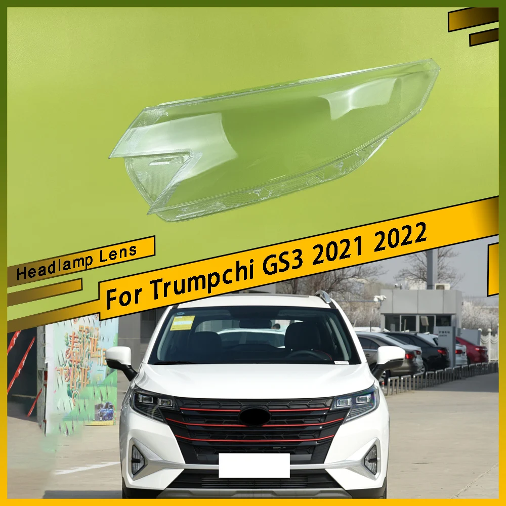 

For Trumpchi GS3 2021 2022 Front Headlamps Cover Lens Headlights Shade Transparent Lampshade Plexiglass Shell Replace Housing