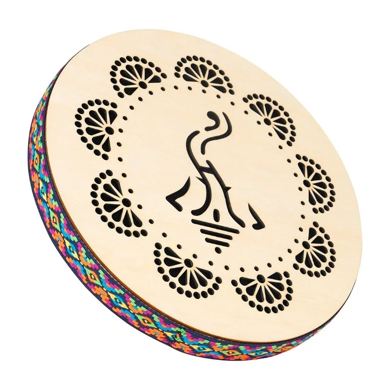 10 Inch Wooden Stream Drum Natural Meditation Stream Drums Yoga Portable Hand Drum Professional Percussion Musical Instruments