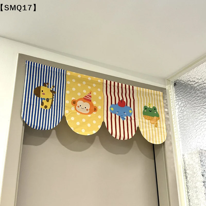 Animal Cartoon Door Curtain Self-adhesive Partition Curtains Without Perforations Bedrooms Privacy, Living Rooms Bathrooms【SMQ】