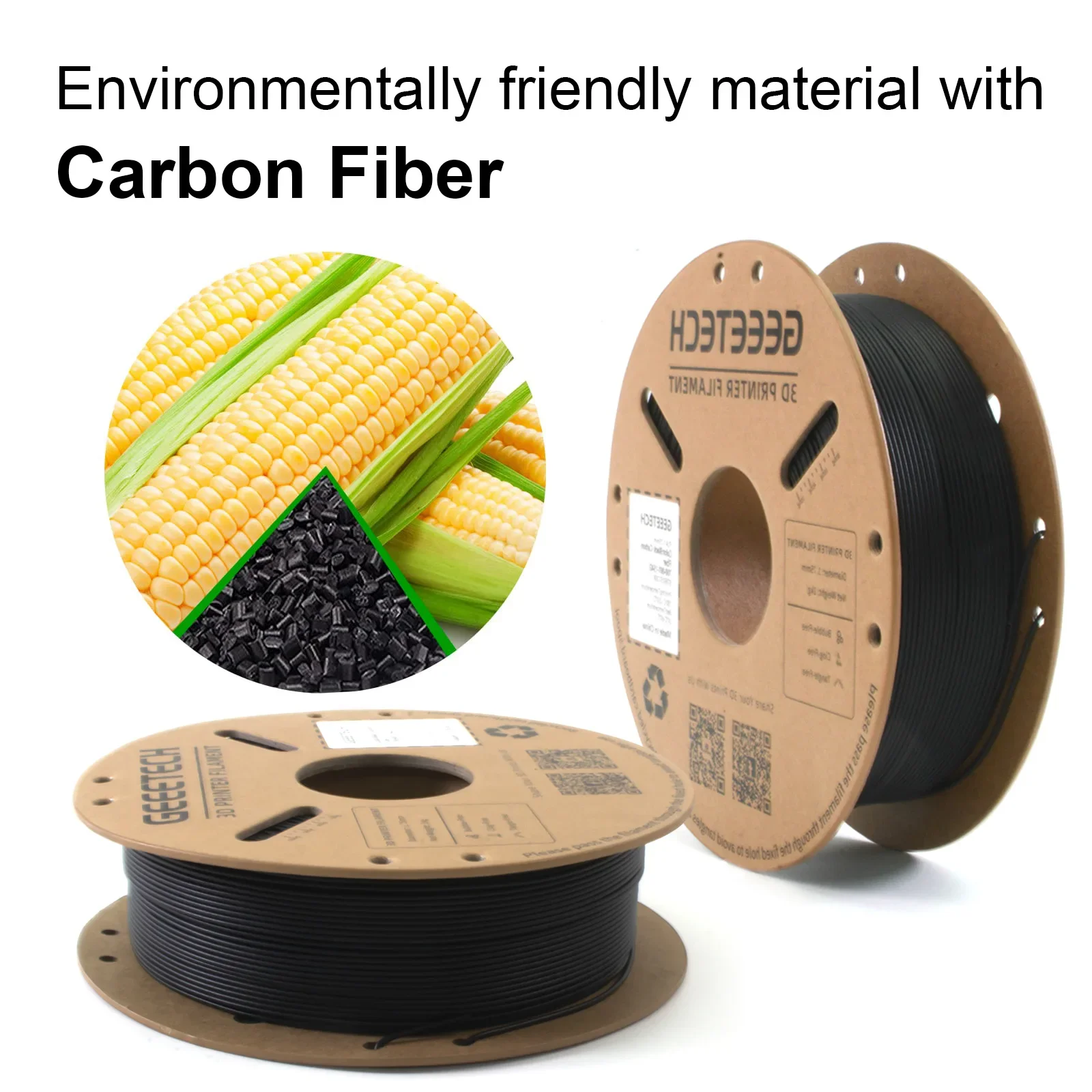 Filamento de fibra de carbono Geeetech PLA-CF 1,75mm filamento de impresora 3D 1KG 2,2 libras carrete filamento de impresión 3D para impresoras 3D