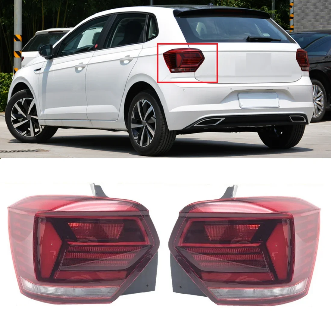 

Rear Stop Tail Light Brake Light Fit for Volkswagen VW Polo 2019 2020 2021 Car Replacement Parts Modification