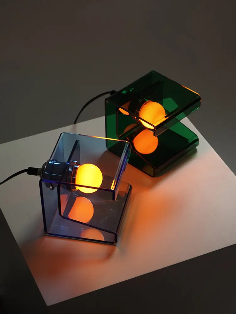 Creative and Personalized Decoration, Desktop Luminous Ornaments, Atmosphere, Jelly Blocks, Transparent Acrylic Texture Gift