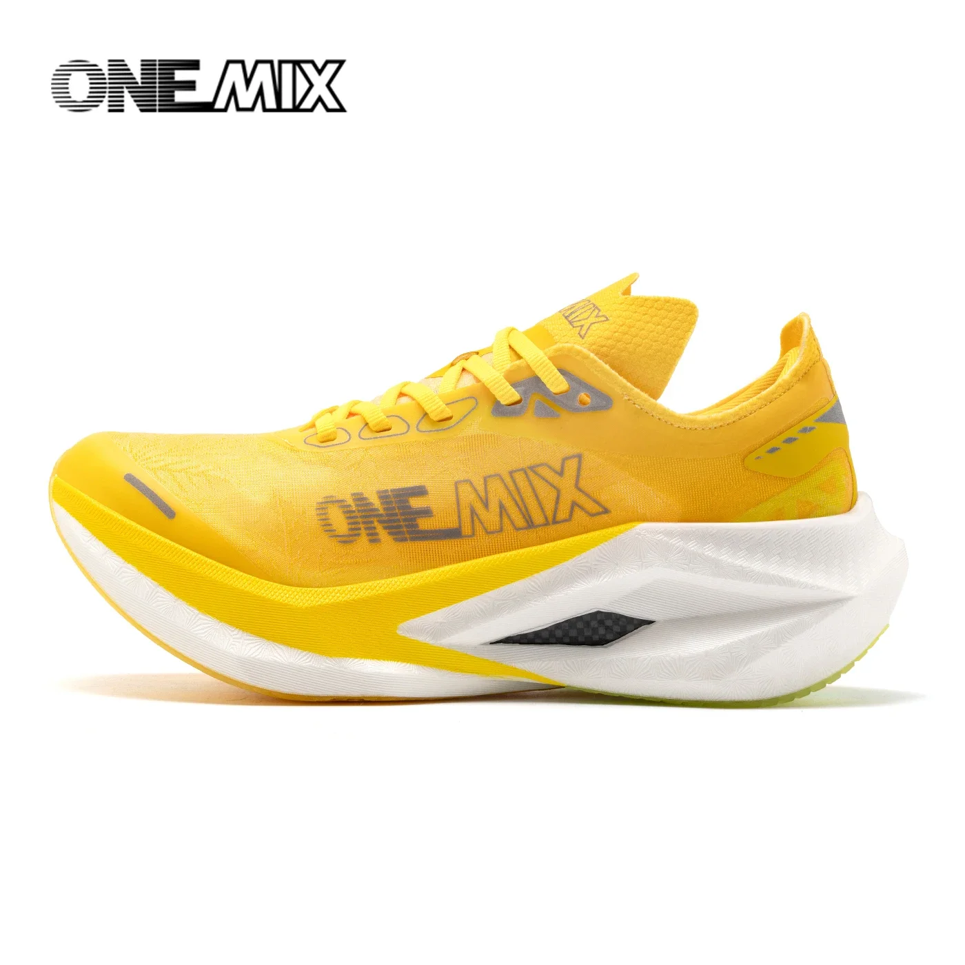 ONEMIX Men Full‑Plate Carbon Marathon Running Shoes Shock‑Absorbing Breathable Sneakers Women's Lightweight Running Shoes 24683