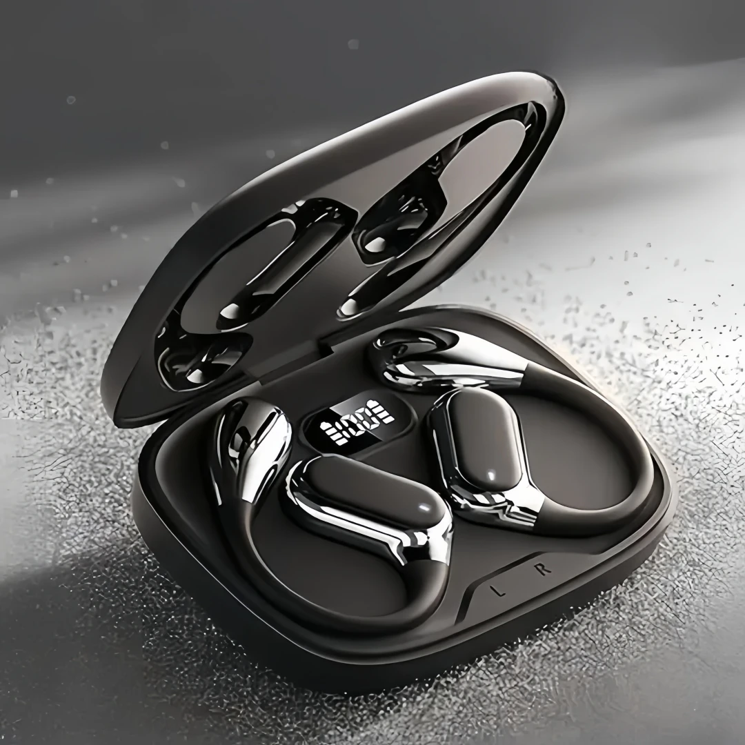 Écouteurs sans fil Bluetooth à oreille ouverte, écouteurs sonores stéréo avec autonomie de 50 heures avec écouteurs étanches IPX7 pour le fitness