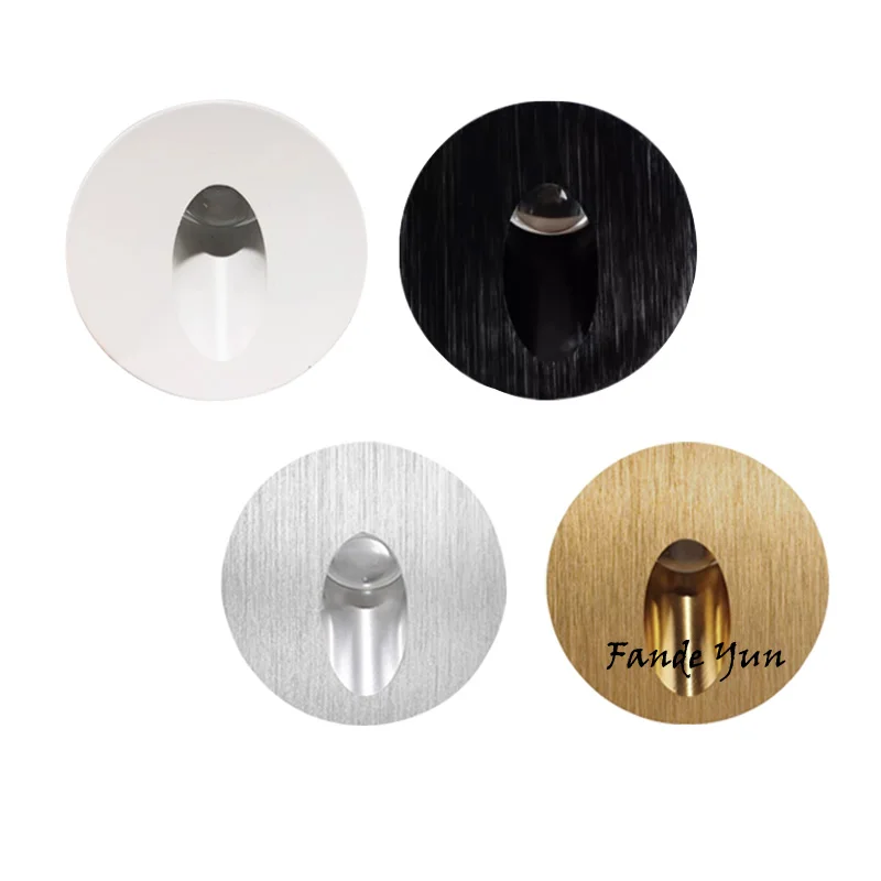

AC85-265V Wall Light DC12V 4Color LED Stair Light Aluminum Round Wall Lamp 1W3W Recessed LED Step Lamp Pathway Wall Corner Lamps
