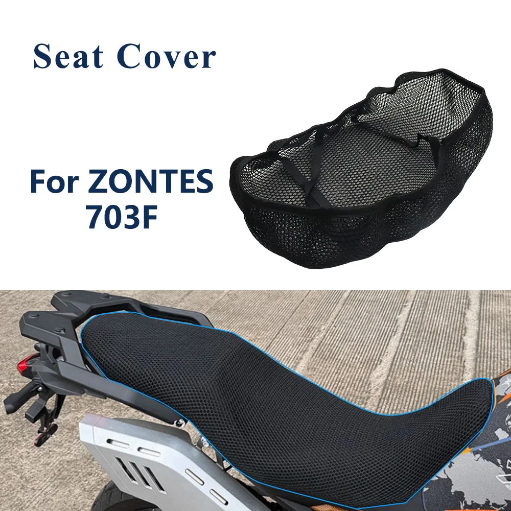 

For ZONTES ZT703F 703F Motorcycle Protecting Cushion Seat Cover 3D Net Seat Cover Nylon Fabric Saddle Breathable Seat Cover