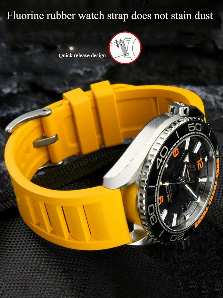 Fluorororubber Watch Strap Adapt Avenger Seahorse Pilot Classic Series Men's and Women's Bracelets 19/20/21/22mm