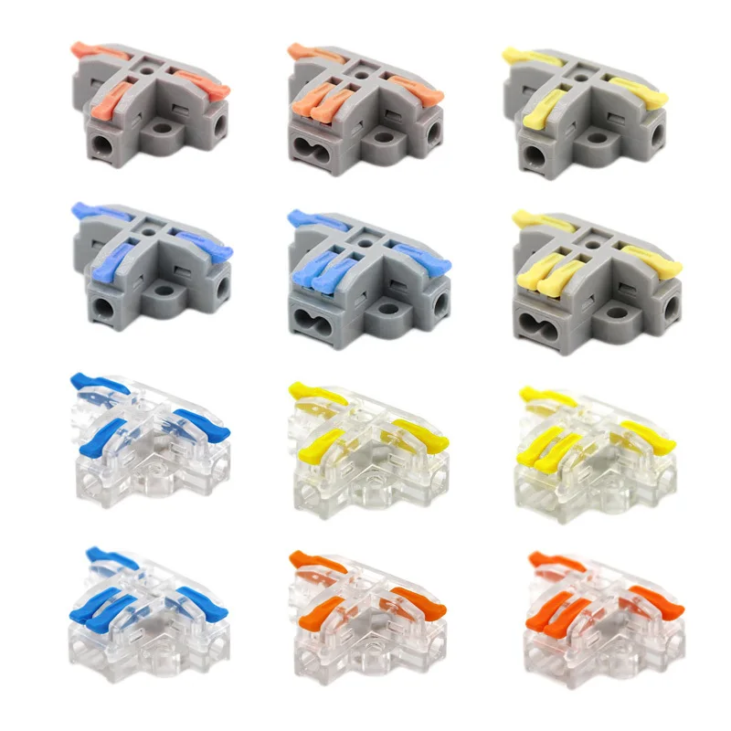 10pcs Wire Connector Quick Splitter T-Type Wiring Cable Terminal Blocks Led Strip Lighting Push-in Fast Electrical Connector