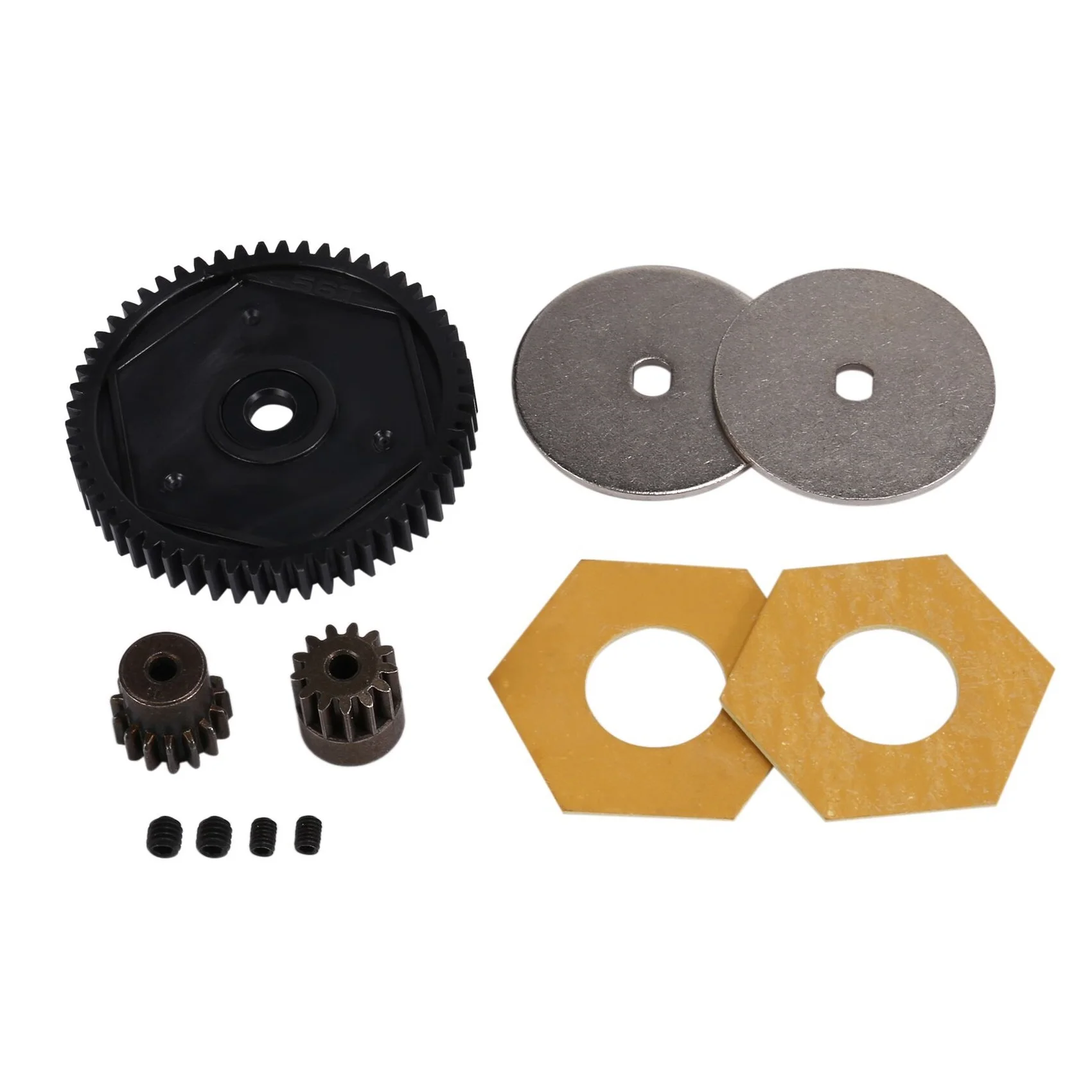 Practical Gearbox 54T Spur Gear 13T & 15T Motor Gear for Axial SCX10 II 90046 90047 1/10 RC Crawler Car Upgrade Parts,Black