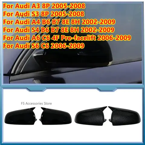 아우디 A3 S3 8P 2005-2008 A4 S4 B6 B7 8E 8H A6 S6 C6 4F 도어 미러 캡 커버용 쌍측 사이드카 후방 미러 커버 캡