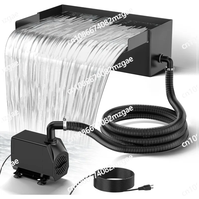 Pond Waterfall Spillway Kit with Pump  And Spillway Corrugated Tubing 304 Stainless Steel Garden FountainLandscape decoration