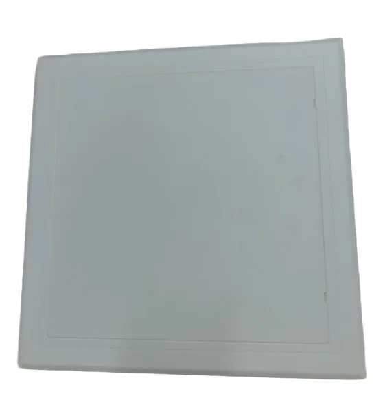 PVC sewer pipe inspection cover plate with detachable lid and ventilation grille for access to plumbing and electrical systems