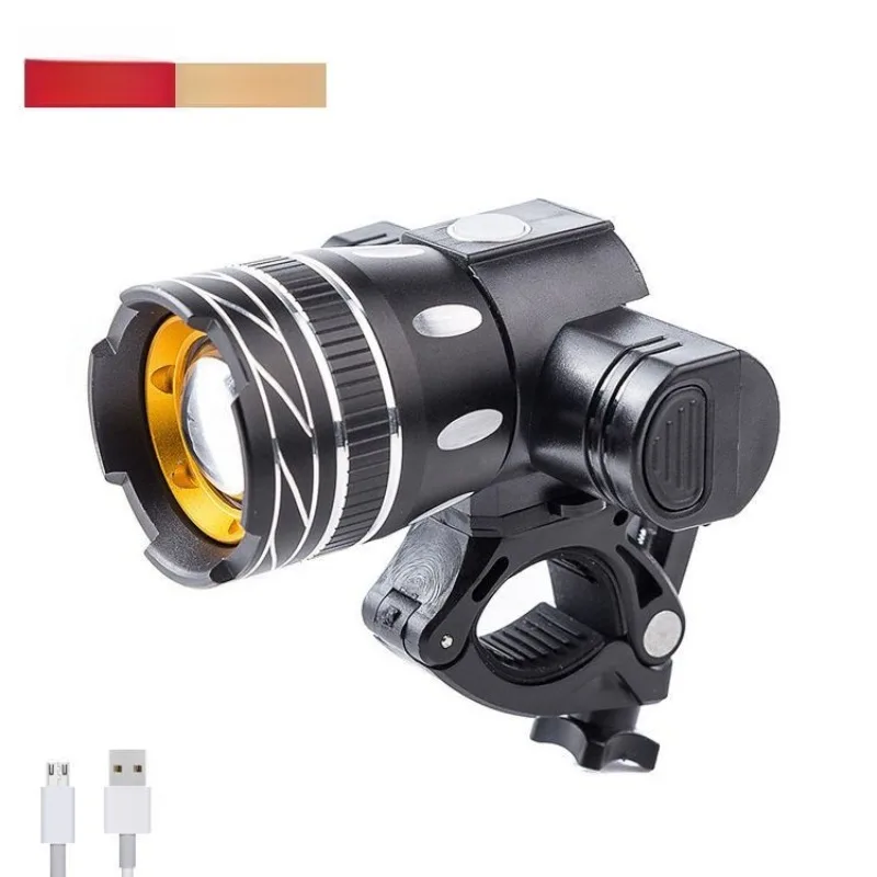 Bike Headlight T6 Super Bright Cycling Flashlight - USB Rechargeable, Waterproof, LED Lighting for Night Bicycle Riding