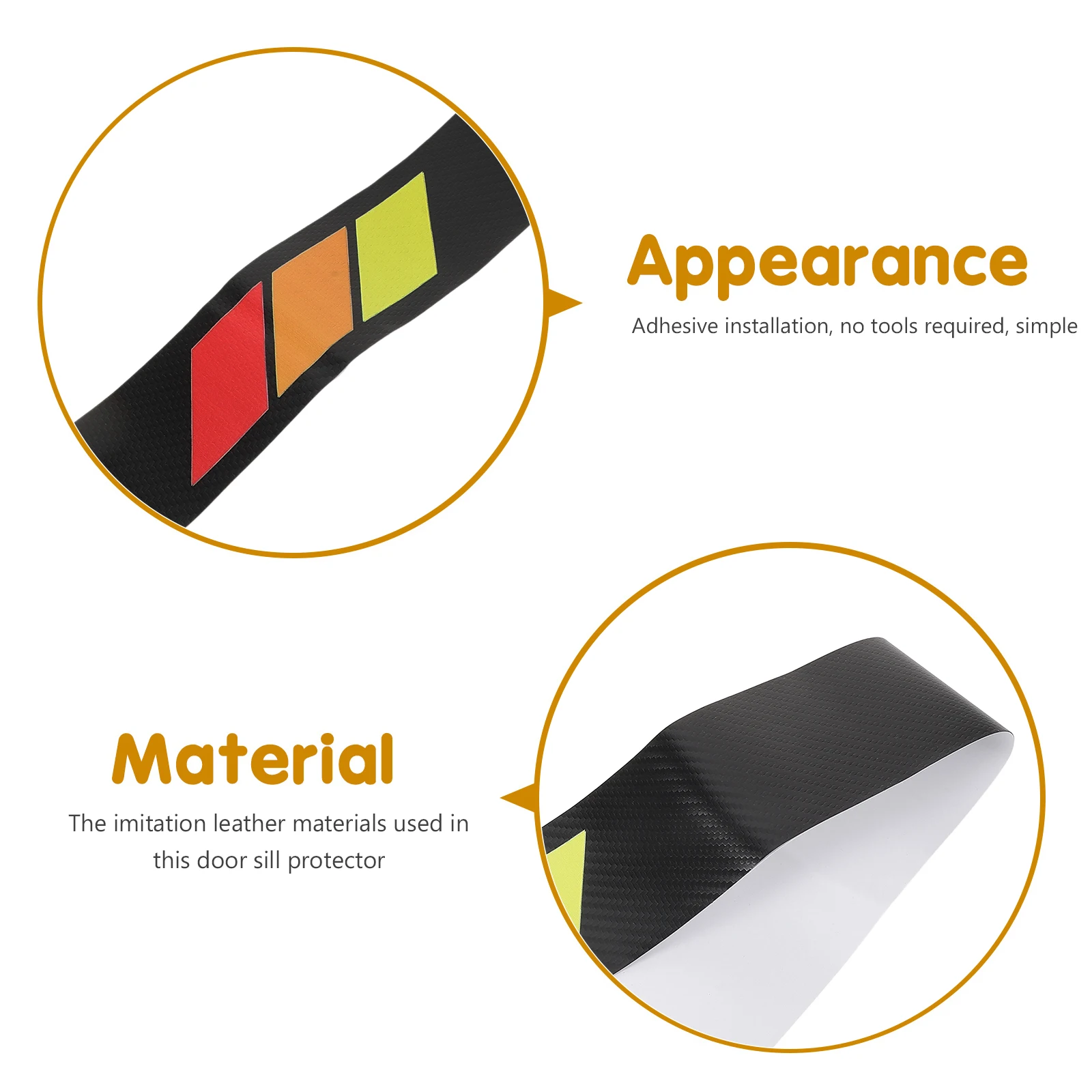 

4pcs Black Imitation Car Door Edge Guards Sill Protector Strips Scratch Resistant Easy Installation Car Accessories Door
