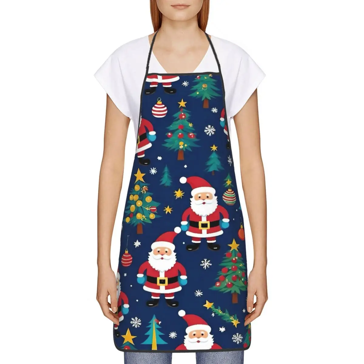 Avental de natal doméstico bonito acessórios de cozinha aventais de retenção para adultos sem bolso