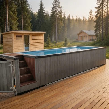 Factory Prefab Luxury Acrylic Window Shipping Container Swimming Pools for Hotel