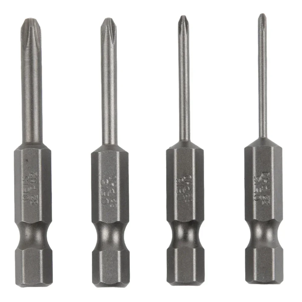 

4pcs 50mm Cross Screwdriver Bits 1/4Inch Hex Shank Electric Screwdriver Bit Alloy Steel Magnetic Screw Drive Hand Tools PH00 PH1