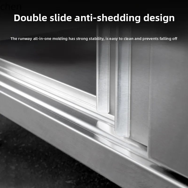 LXC الفولاذ المقاوم للصدأ منضدة المطبخ عملية الجدول مطعم انزلاق الباب خزانة قطع المجلس كونترتوب مجلس الوزراء #5