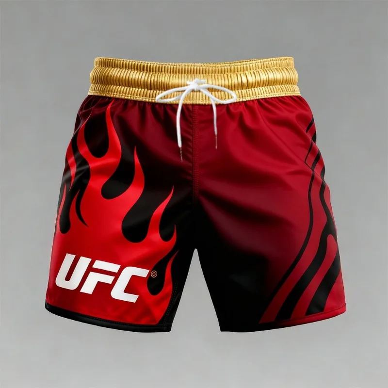 

2026 New Boxing Shorts, 3D Printed UFC Quick Drying Shorts, Boxing Training Clothes, Men's Sports Running Casual Shorts