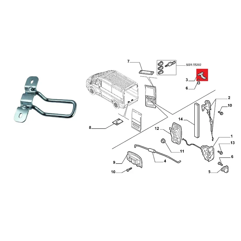 후면 문짝 잠금 수리 부품, 피아트 두카토 푸조 복서 시트로엥 점퍼 8724.h5 1362281080 1346534080 8724H5