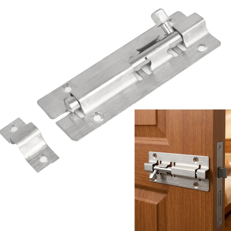 

Smooth Sliding Door Bolt Latch Lock, Stainless Steel Privacy & Security Latch, Door Lock Hasp Latch for Shed, Gate, Barn Door