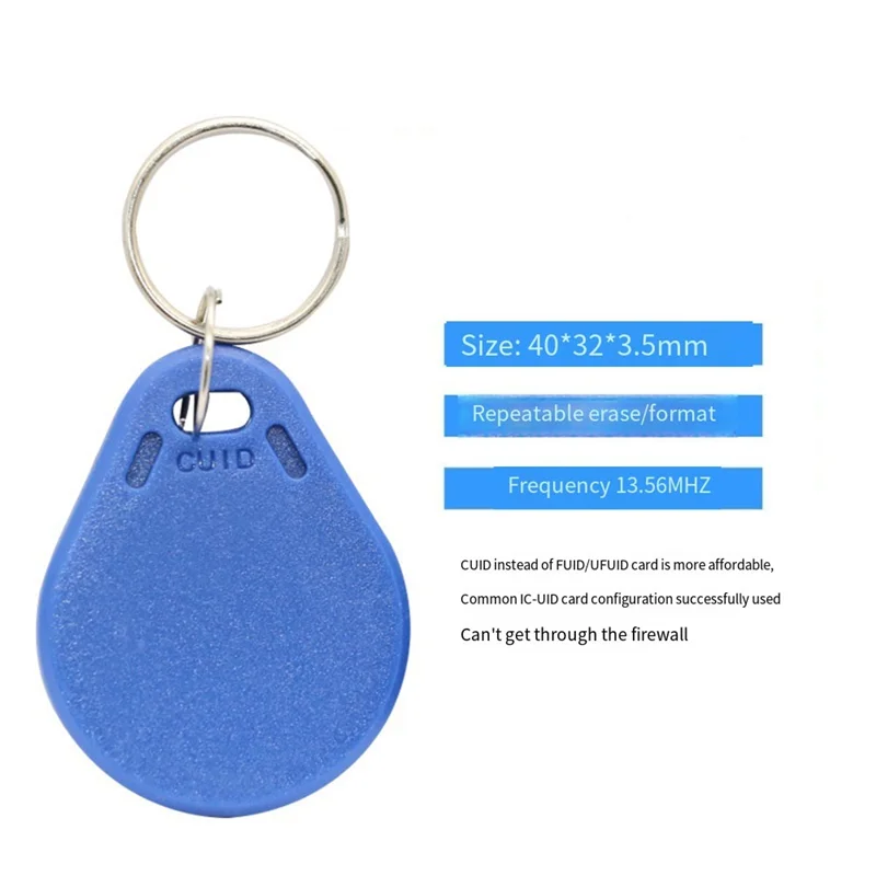 

ABUO-13.56Mhz CUID RFID Keykobs Key CUID Clone Keychain Tag 13.56Mhz RFID Key Tags Keyfobs