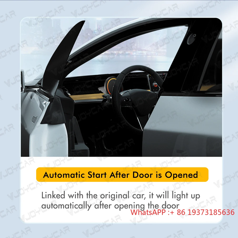 VJOY CAR أحدث شاشة صغيرة 3.6 بوصة HD IPS LCD تركيب غير مدمر Y9 لوحة القيادة HUD عداد السرعة لطراز تسلا 3 موديل Y