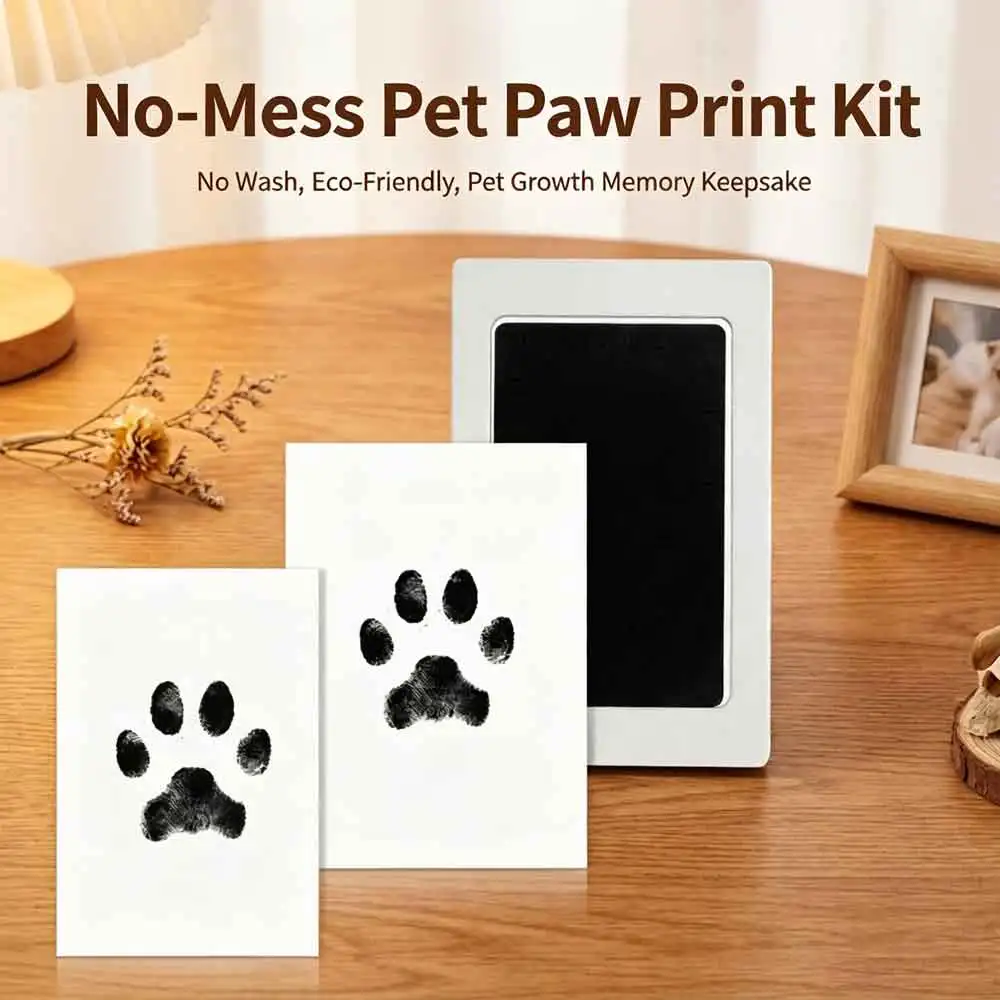 VVOCCI Pet Dog And Cat Paw Print Ink Set Pad Safe Non Toxic Baby Handprints Wash Free Easy Clean DIY Footprints Pet Souvenirs - view 3