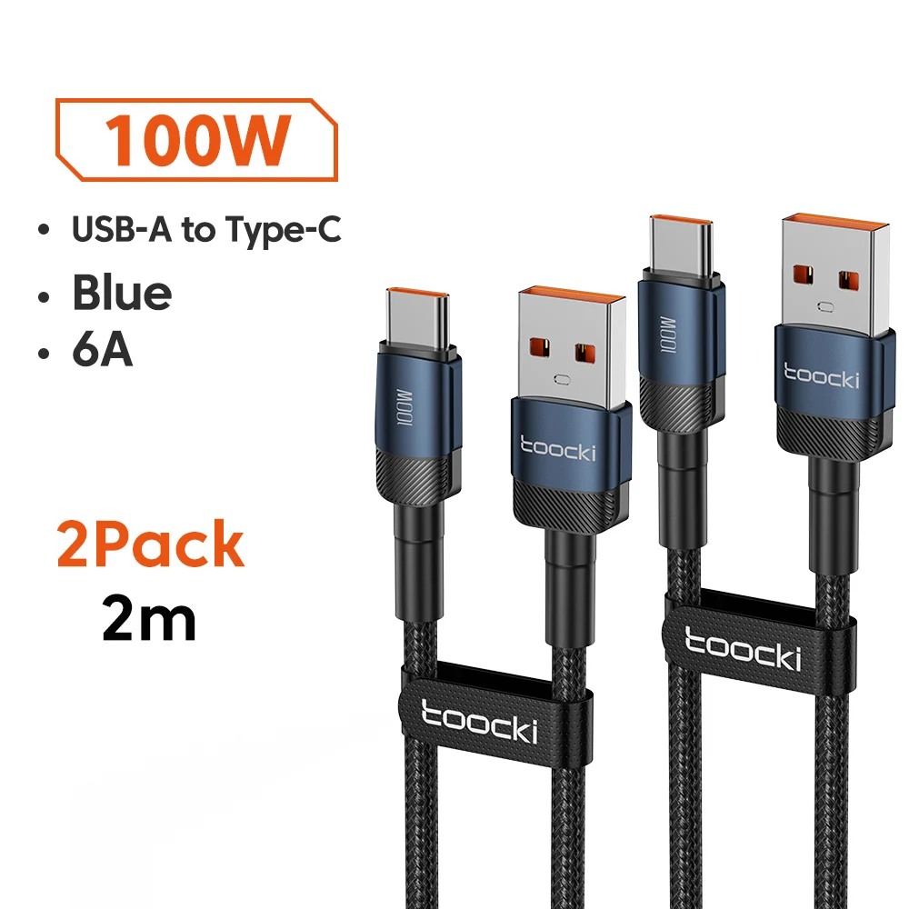 Toocki 6A USB-zu-Typ-C-Kabel für Huawei Xiaomi PD 100 W Schnellladegerät USB-C-Datenkabel Schnellladung für Samsung Oneplus 6