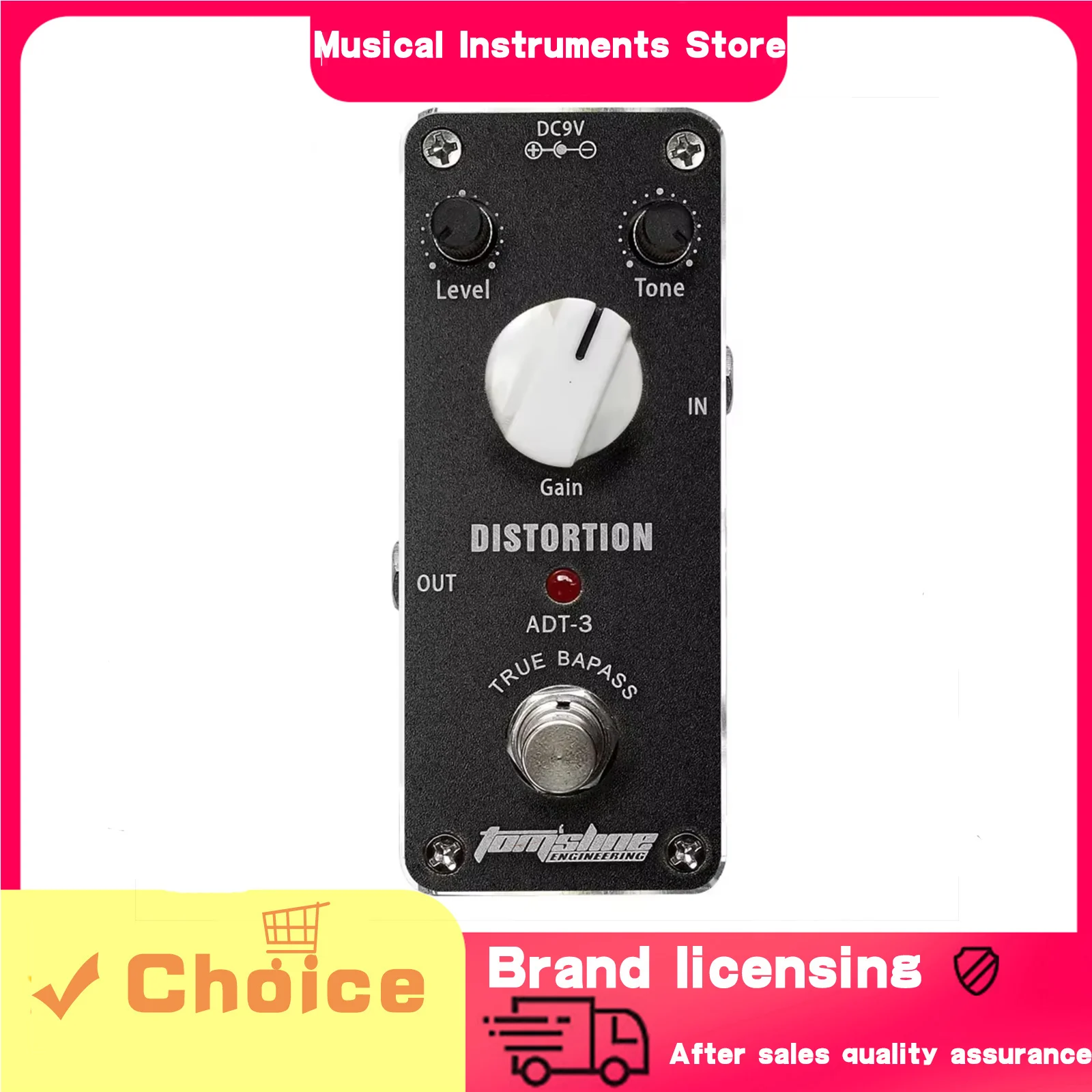 

AROMA Electric Guitar Effect Pedal DistortionHigh Intensity Gain Output Effector True Bypass Pedal ADT-3 Guitar Accessory